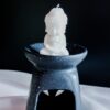 Ceramiczny kominek do wosków zapachowych (szaro-biały)
