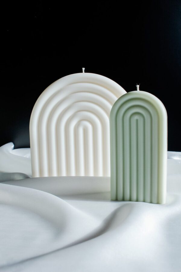 Minimalistyczna świeca sojowa Rainbow I, ręcznie robiona, bezzapachowa, ekologiczna